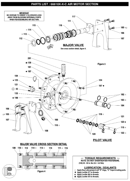 Cấu tạo phần khí máy bơm màng khí nén ARO 66612B-244-C