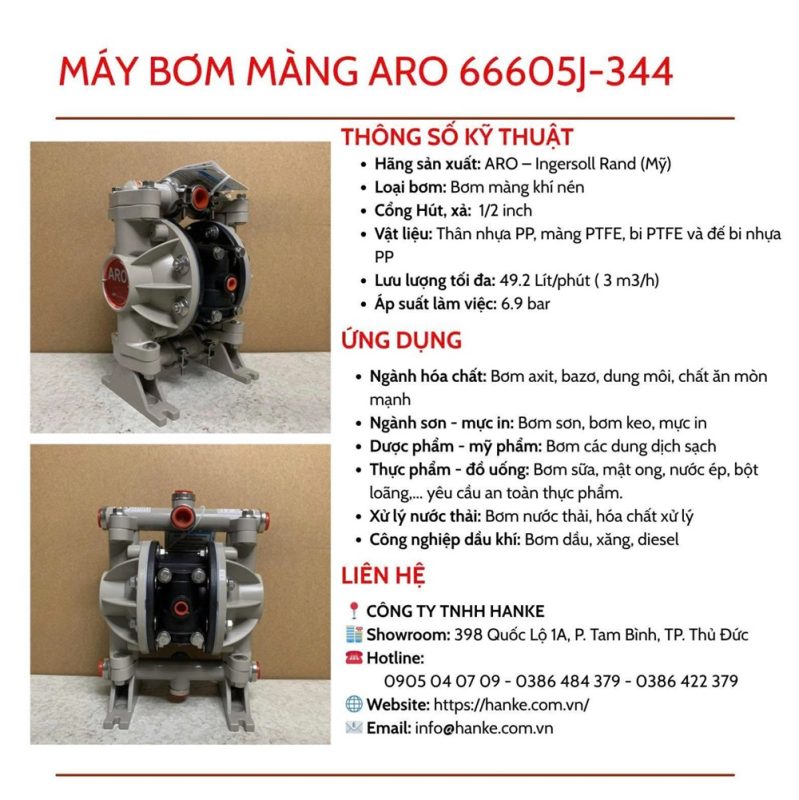 Bơm màng ARO 66605J 344 chính hãng | Hanke